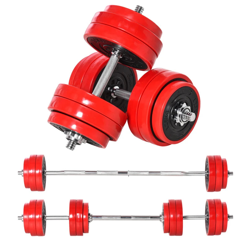 66 lbs 2 In 1 Adjustable Dumbbell Barbell Montreal Fitness