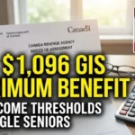 CRA $1,096 GIS Maximum Benefit: New Income Thresholds for Single Seniors in 2026